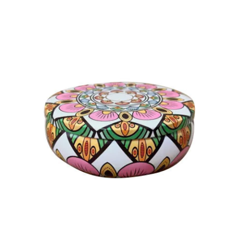 Caixinha de Metal GF5517 com Tampa 300ml - Mandala Flor - comprar online