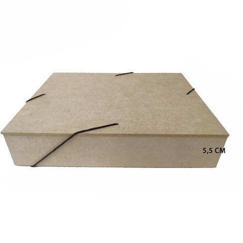 Caixa Pasta 26x20x5,5cm Com Elástico MDF