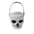 Enfeite Plástico Mini Balde Caveira Branco 6x6