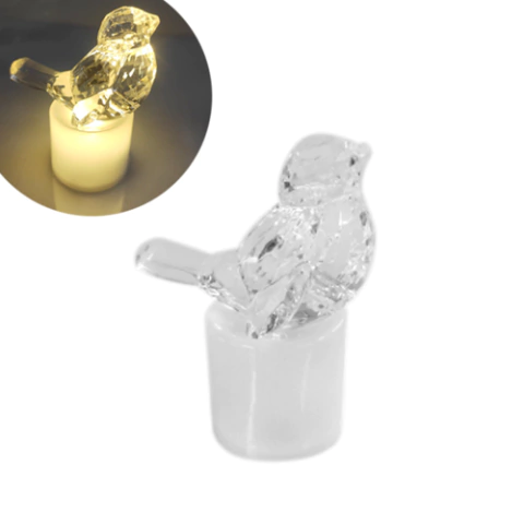 Vela de Led Branca Pássaro Cristal