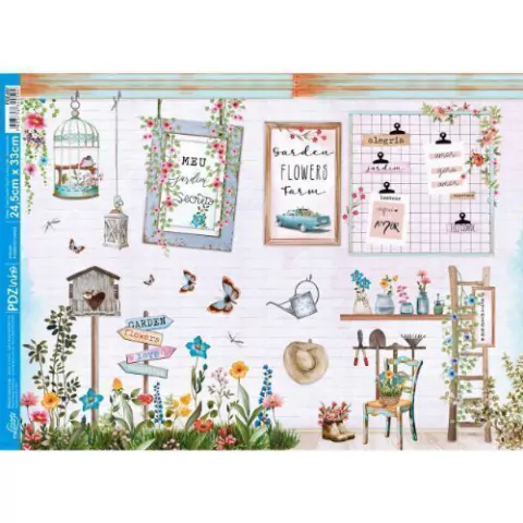 Pdzinho Papel Decoupagem Litoarte PDZ-007 - Coleção Flores do Campo