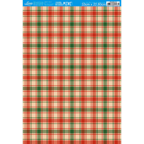 Papel de Seda Mini Natal - Xadrez Tricolor PSLMN-012 - comprar online