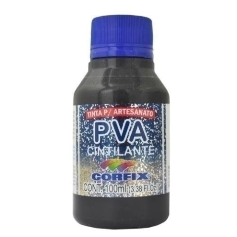 Tinta PVA Cintilante 321 - Preto Corfix 100ml