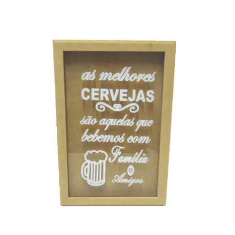 Quadro Cofre Melhores Cervejas Amigos e Família Mdf - 32x22x4,5cm - comprar online