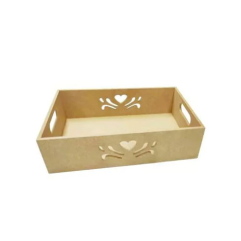 Cesta Coração M Borda Trabalhada - 24,5x34,5x9cm - comprar online