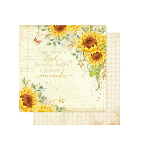 Scrap Cards 15x15cm Litoarte Girassol Vintage - SCXV-002