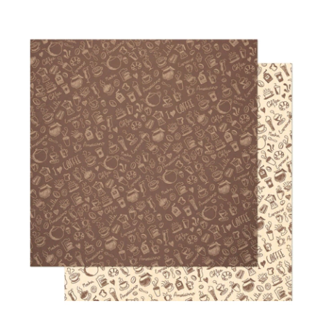 Papel Scrap Dupla Face Litoarte Café - SD-0927