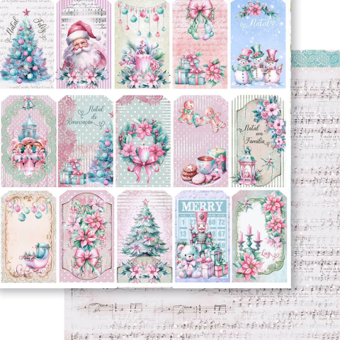 Papel Scrapbook Dupla Face Litoarte Coleção Encanto de Natal - Folha Tags SDN-183 - comprar online