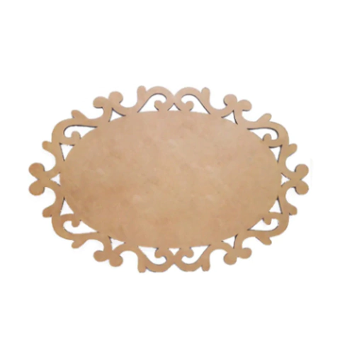 Placa Oval Trabalhada Lisa MDF - 17cm N1