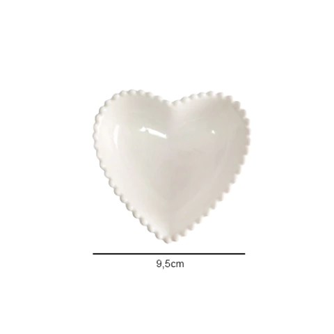 Enfeite Cerâmico Coração - Branco 9,5cm - comprar online