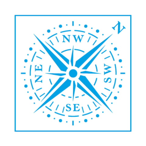 Stencil Litoarte STx-237 - Bússola