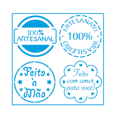 Stencil Litoarte 10x10cm - STx-413 - Feito a Mão artesanal