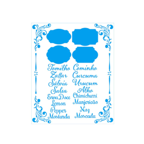 Stencil Litoarte 17x21cm Tag Temperos II - STM-726