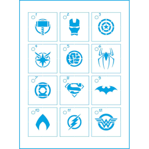 Kit Mini Stencil Litoarte 17x21cm Super Heróis - STMI-018 - comprar online