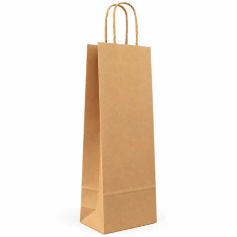 Sacola Kraft Natural Vinho 13,5X8X39 UN
