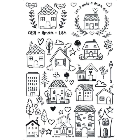 Transfer de Imagem Big 19,5x29,5cm Litoarte – Casinhas TIB-059 - comprar online