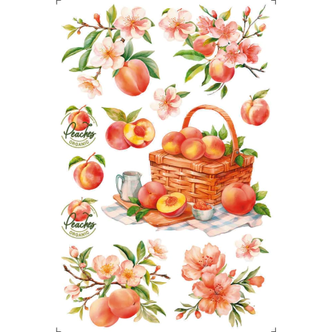 Tranfer de Imagem Big 19,5x29,5cm Litoarte - Pêssegos TIB-078 - comprar online