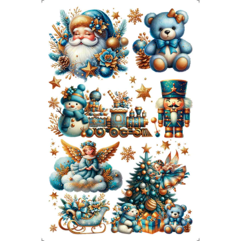 Transfer de Imagem Small 9,8x15cm Litoarte – Sonho de Natal Azul TISN-032 - comprar online