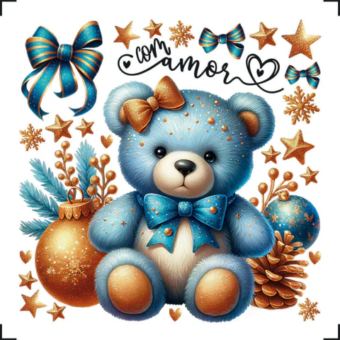 Transfer de Imagem Tiny 8x8cm Litoarte – Urso Azul TITN-060 - comprar online