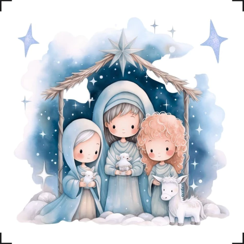 Transfer de Imagem Tiny 8x8cm Litoarte – Presépio Infantil TITN-066 - comprar online