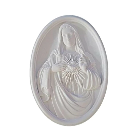 Aplique de Resina - Placa Imaculado Coração de Maria 11,5x8,5cm LLA-537 - comprar online