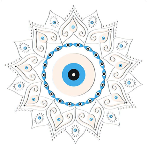 Transfer Têxtil Quadrado 13,5cm x 13,5cm Litoarte - Mandala Olho TTQ4-017 - comprar online