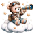 Transfer Têxtil Quadrado 13,5x13,5cm Litoarte - Urso Aviador II TTQ4-032 - comprar online