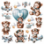 Transfer Têxtil Quadrado 13,5x13,5cm Litoarte - Urso Aviador III TTQ4-033 - comprar online