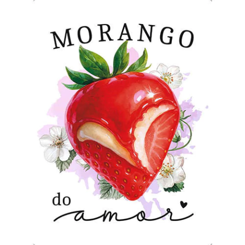 Transfer Têxtil Retangular 20x27,5cm Litoarte Morango Do Amor - TTR6-067 - comprar online