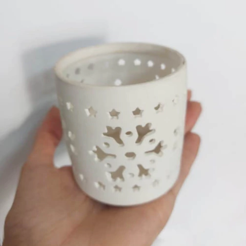 Vaso Cerâmico Decorativo 7x7 - Branco - comprar online
