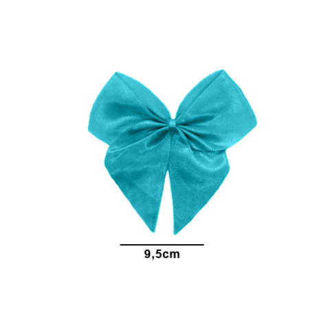 Laço de Cetim 09 Verde Tiffany 9,5cm - Pacote com 6 Unidades - comprar online