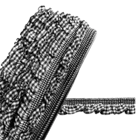 Fita Xadrez c/ Elastano 18mm PRETO - 1 metro