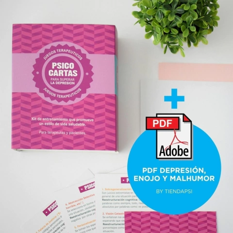 Combo Psicocartas Depresión + Cuadernillo digital Depresión, enojo y malhumor