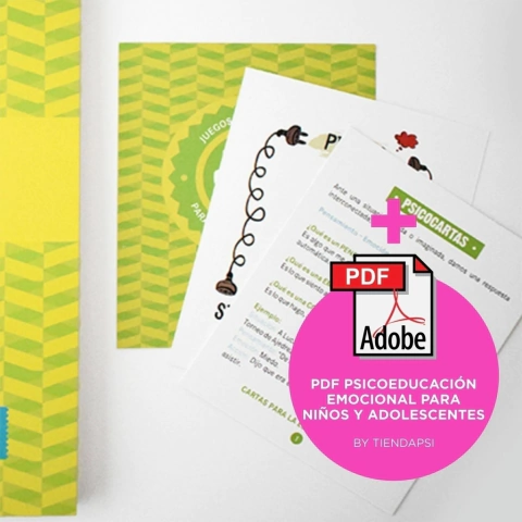 Combo Psicocartas Educación emocional + Cuadernillo digital Psicoeducación emocional para niños
