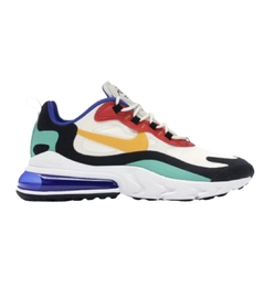 Air Max 270 React - Branco/Azul/Amarelo