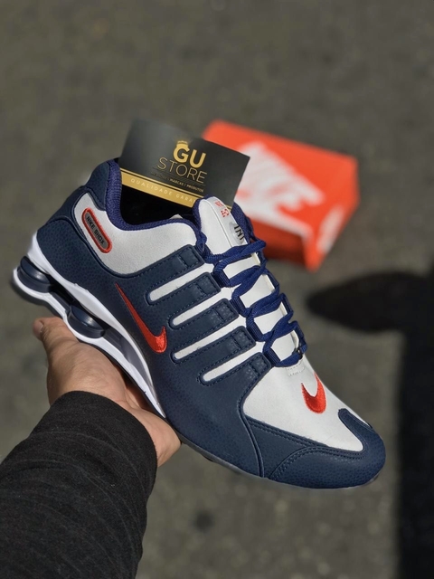 Nike Shox NZ • Branco/Azul/Vermelho na internet