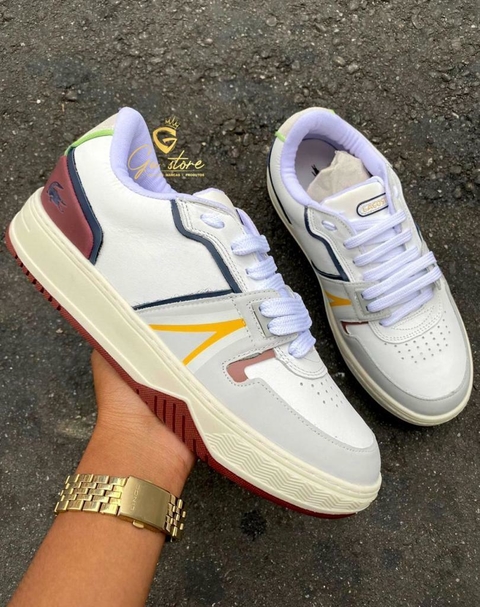 Lacoste L001 • Branco/Amarelo/Marrom - comprar online