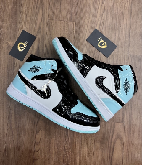 Air Jordan • Branco/Azul BB em verniz