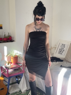 Vestido microtul strapless - tienda online