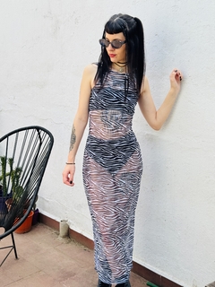 Vestido microtul zebra print - tienda online