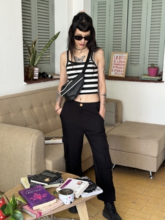 Pantalón lino Cargo con ataduras abajo - tienda online