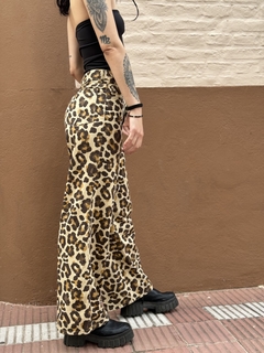 Jean leg wide print leopard en internet