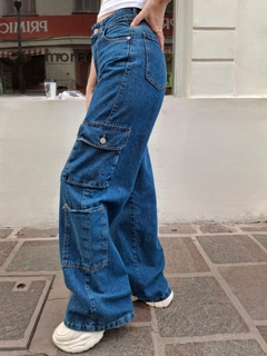 Jean cargo Moa azul
