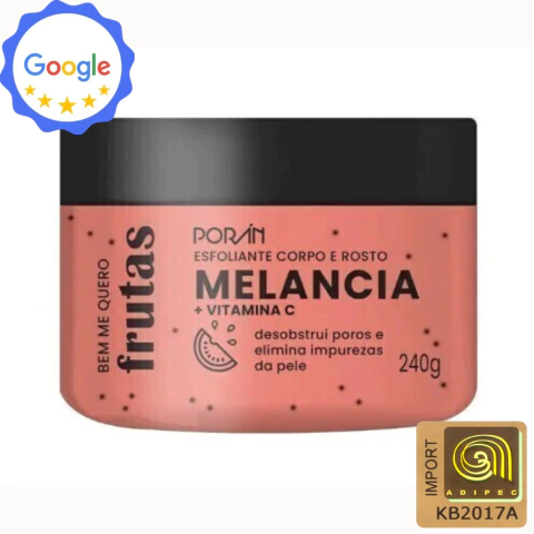 Esfoliante Melancia + Vitamina C Corpo e Rosto 240g Poran - comprar online
