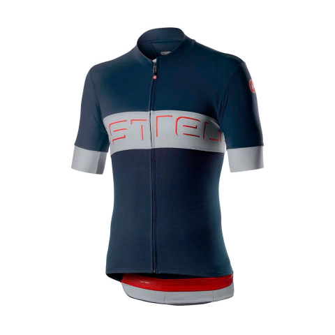 Camisa Ciclismo Castelli Prologo VI Azul e Branco Masculino