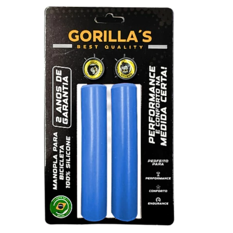 Manopla Punho Guidão Ciclismo Silicone Gorillas Azul