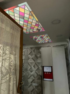 Vinilo Esmerilado Impreso Símil Vitreaux "RHOMBUS" - tienda online