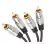 CABO 2 RCA + 2 RCA - PLUG METAL FITZ - 2 METROS