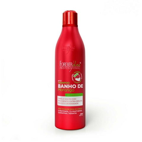 Shampoo Banho De Verniz Morango 500ml Forever Liss