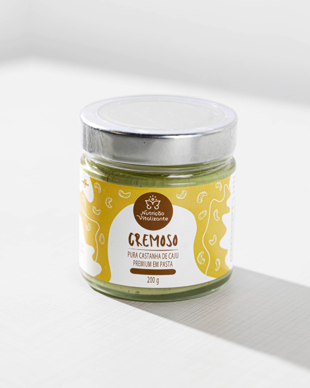 Pasta Vegana de Castanha de Caju Baunilha 200g Sem Glúten Sem Lactose